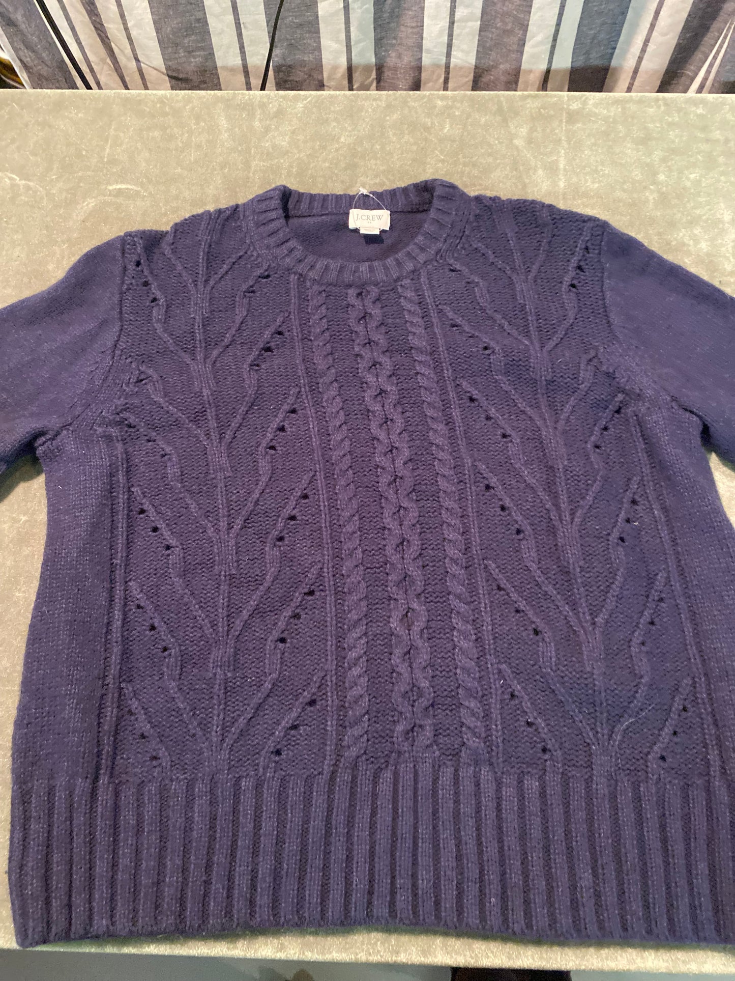 J.CREW Navy Cable Knit Sweater *Size L