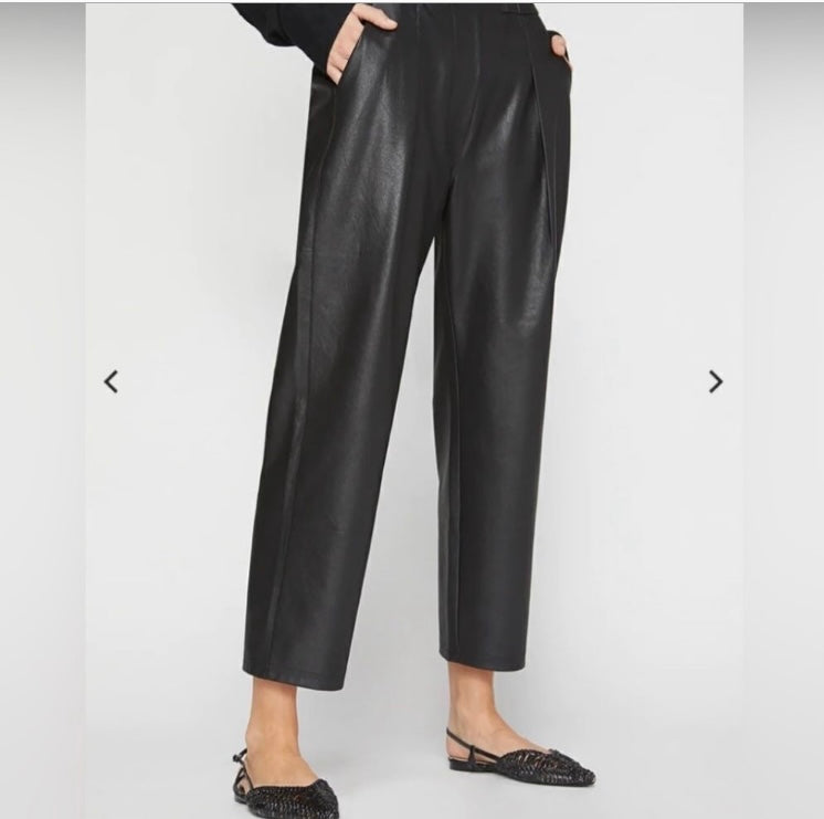 H by HALSON Vegan Loose Fit Leather Pants *Size M