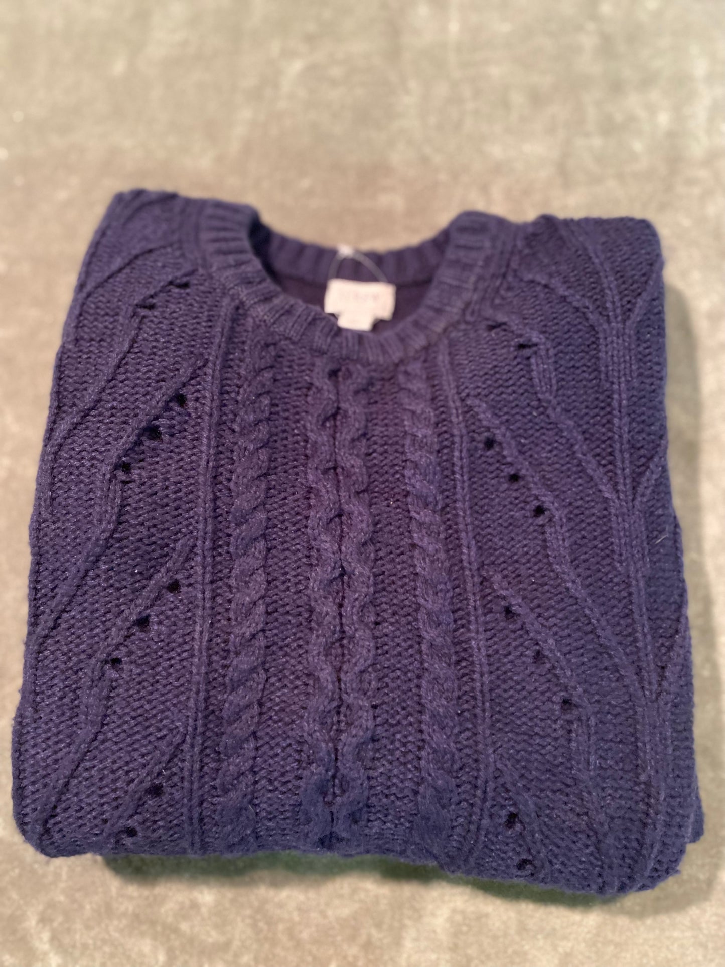 J.CREW Navy Cable Knit Sweater *Size L