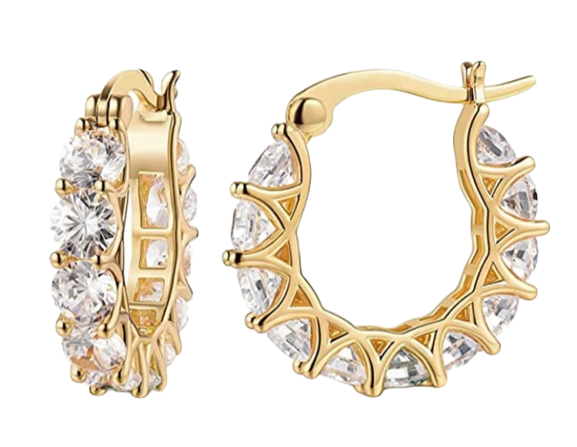 LUXIE BOUTIQUE Cz Gold Hoop Earrings