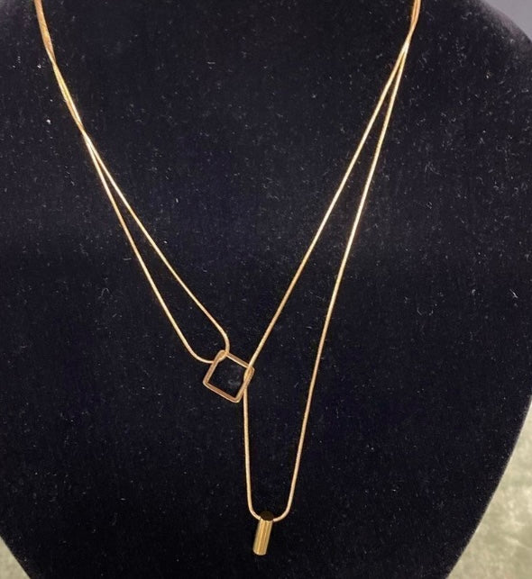 STAOYA Two Pendant Gold Necklace
