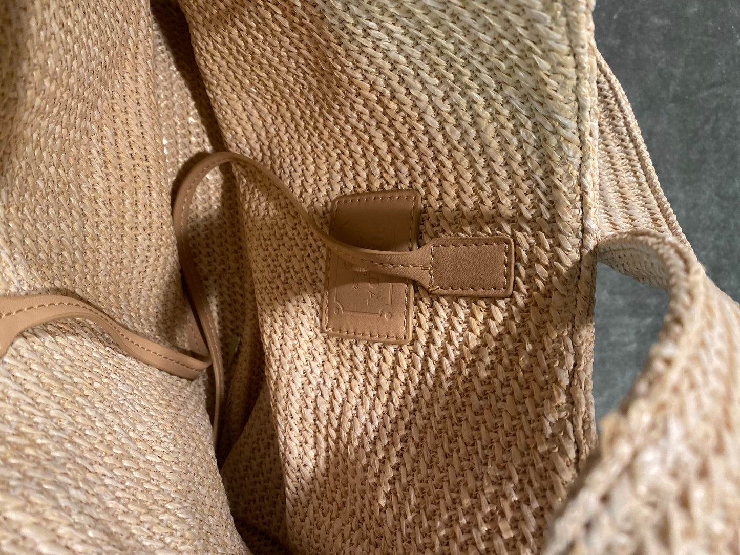 BOUTIQUE Designer Inspired Logo Embossed Raffia Bag *Size M