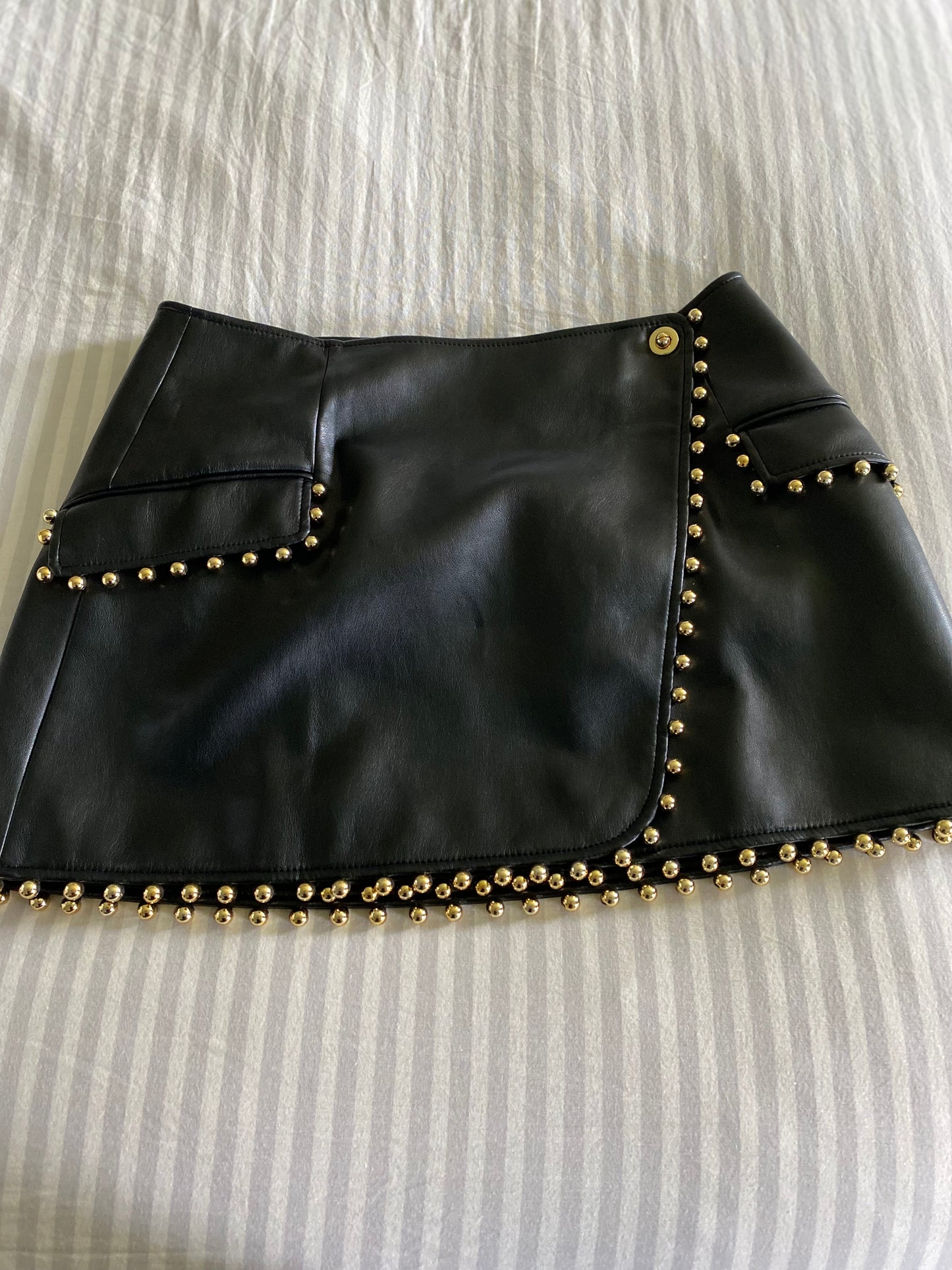 JONATHON SIMKAI The Clayton Vegan Leather Mini Skirt *Size L