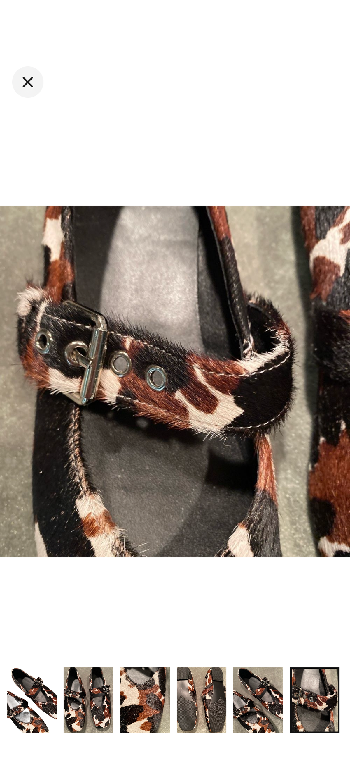 LUXIE Cowhide Mary Jane Flats Size 8.5