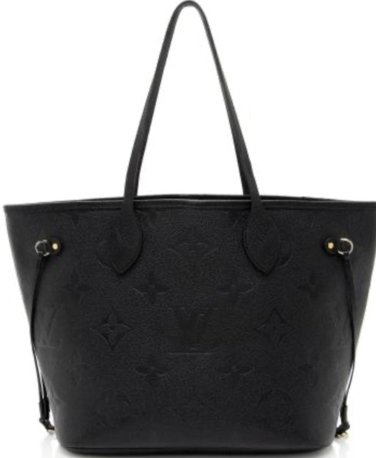 INITIAL Embossed Neverfull Bag in Black