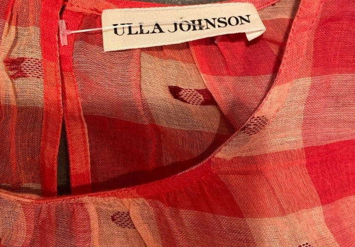 ULLA JOHNSON The Caasi Checkered Cotton Blouse