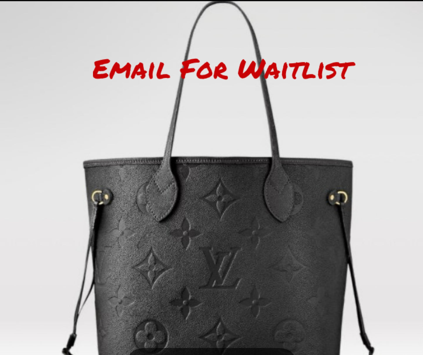 INITIAL Embossed Neverfull Bag in Black