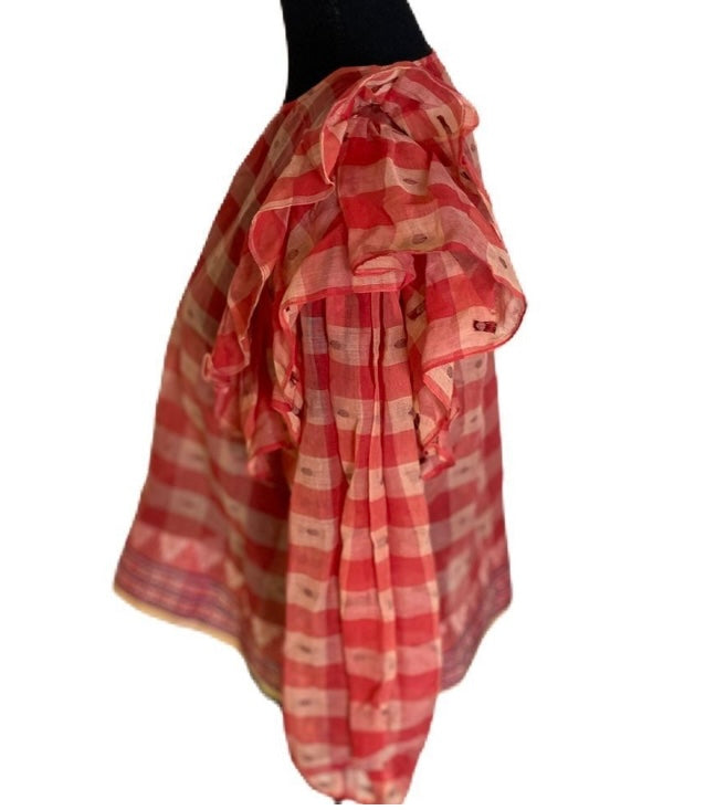 ULLA JOHNSON The Caasi Checkered Cotton Blouse