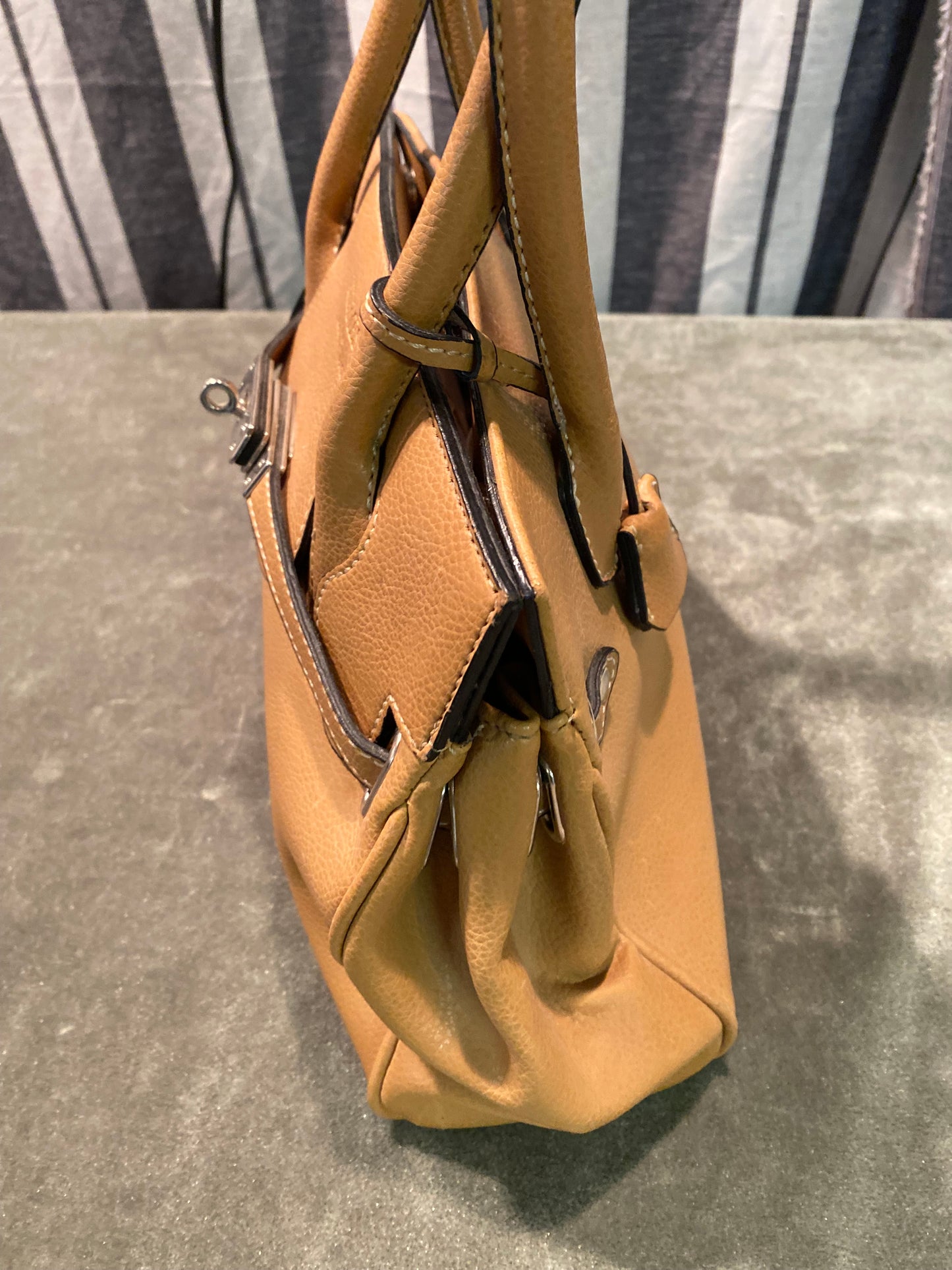 Designer Inspired Leather Double Handle Bag