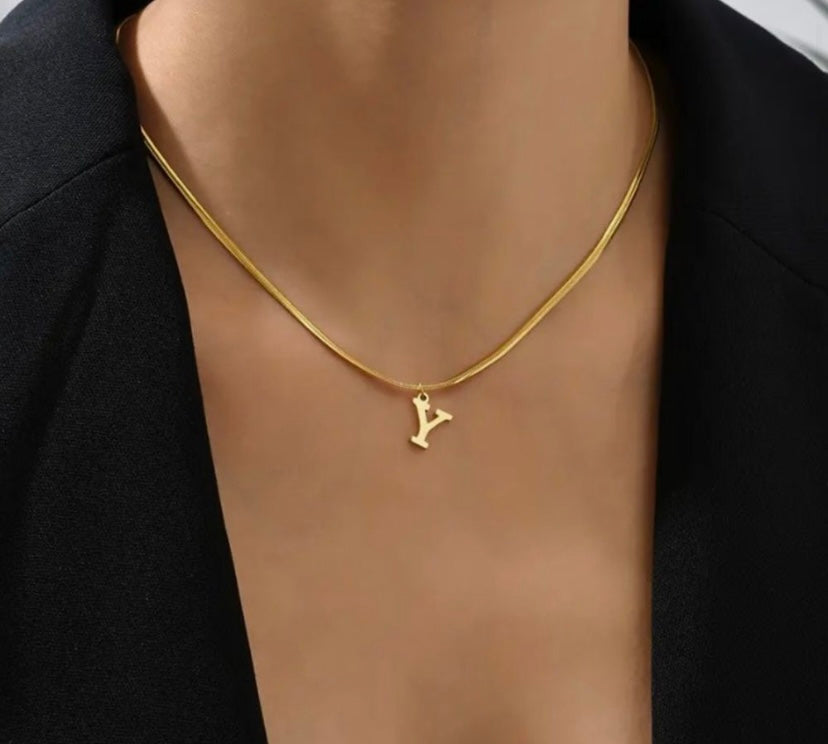 Initial J Gold Chocker Necklace