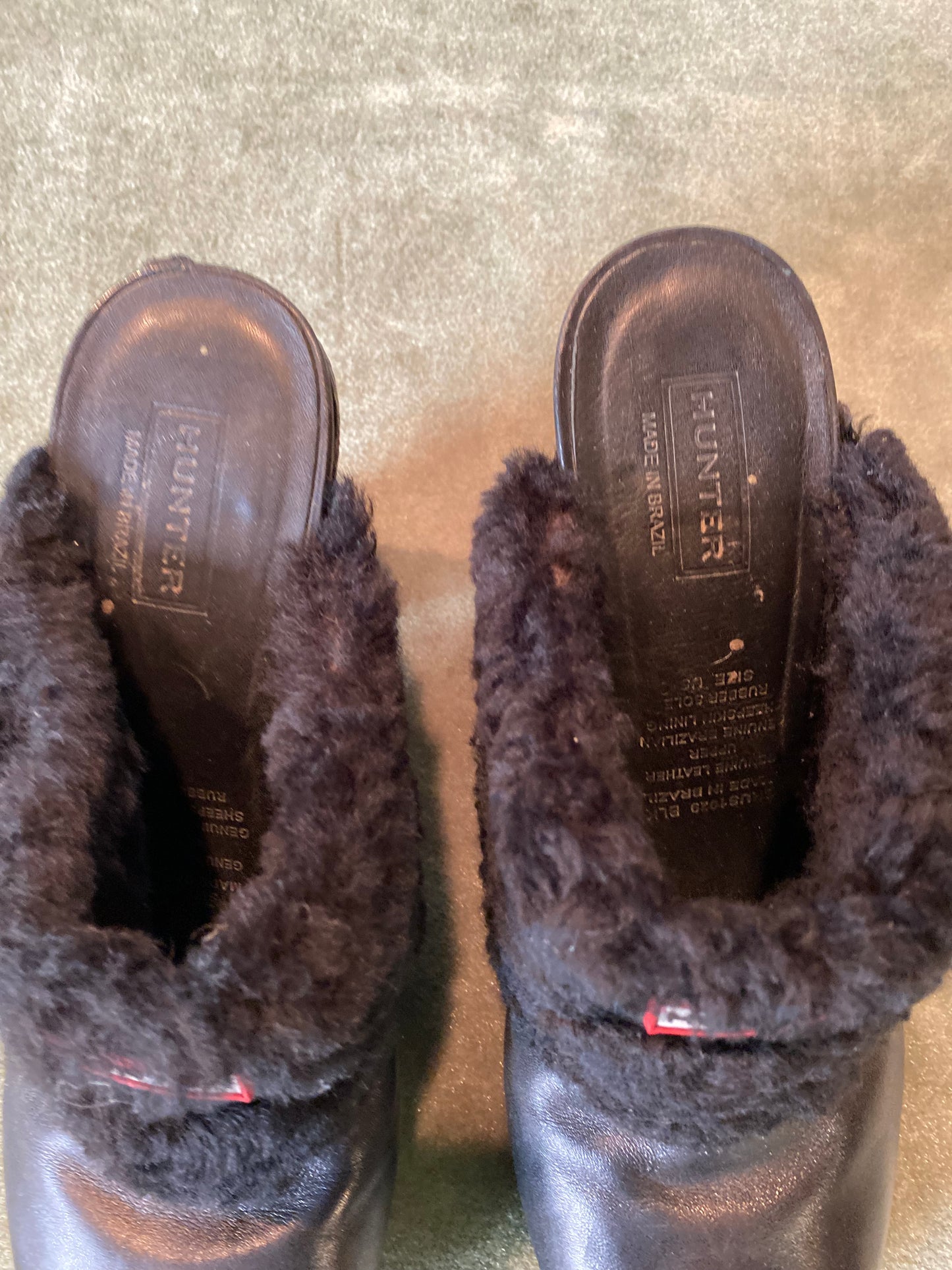 HUNTER Sherpa Heel Mules *Size 8