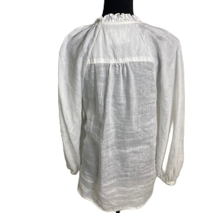 MAEVE White Linen Blouse *Size M