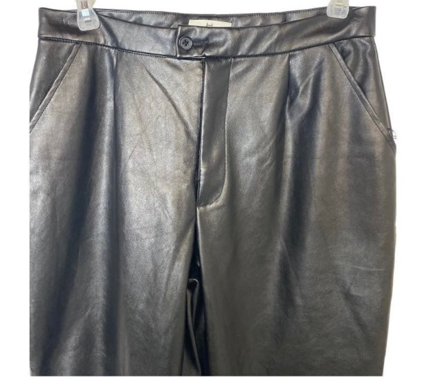 H by HALSON Vegan Loose Fit  Leather Pants *Size M