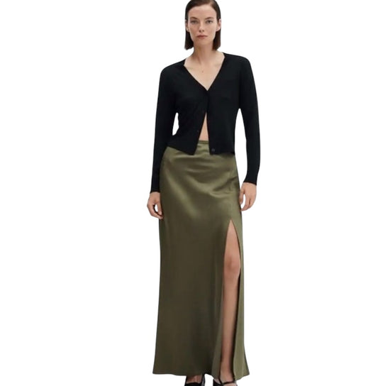 SINCERELY JULES Satin High Slit Maxi Skirt *Size M