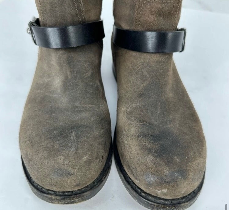 RAG & BONE Distressed Wax Calf Skin Biker Boots *Size 38/8