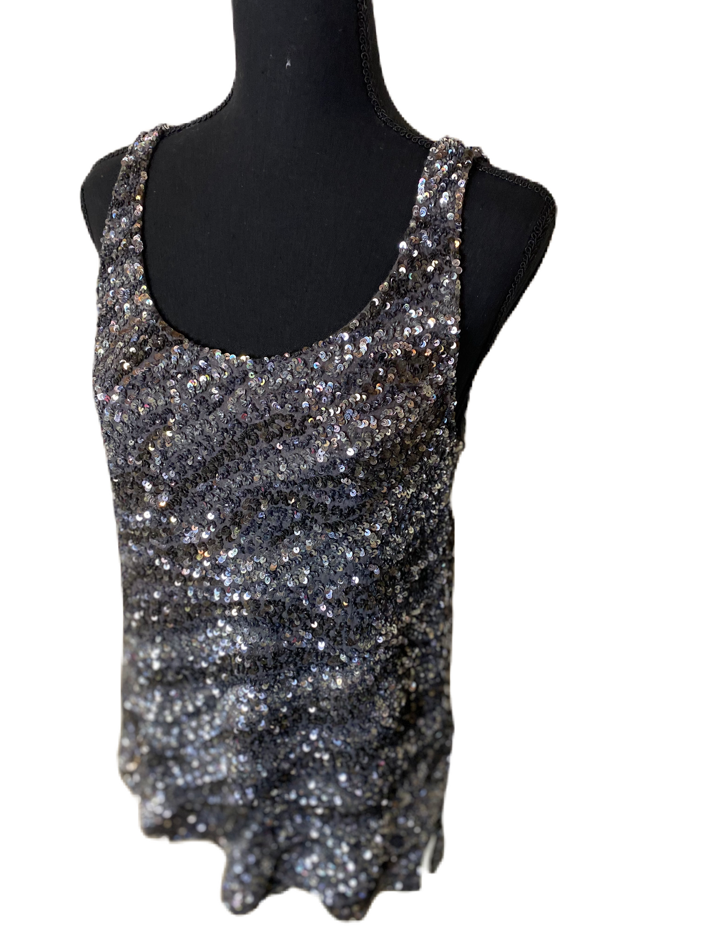 HAUTE HIPPIE Pewter Sequin Tank *Size M