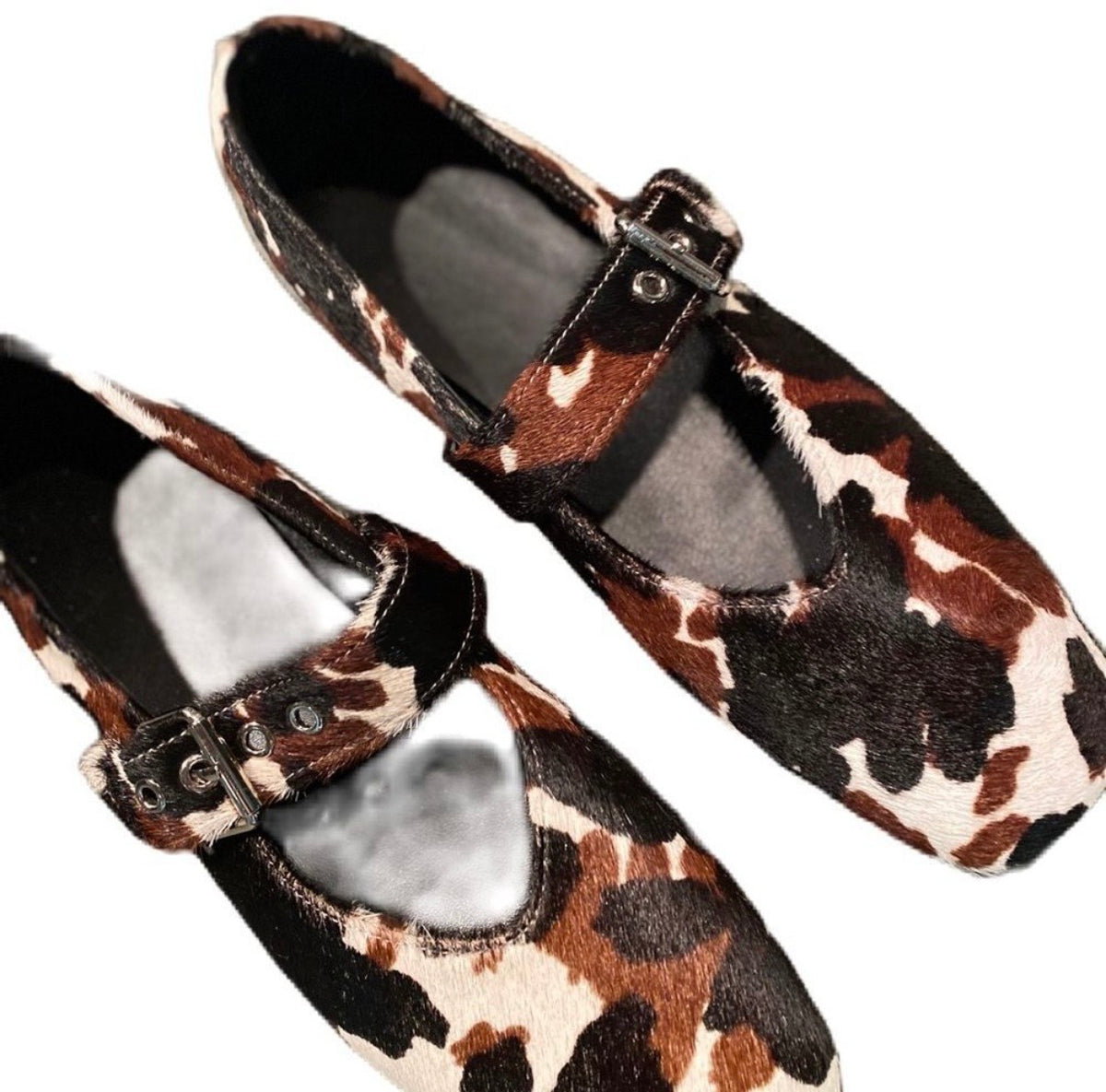 LUXIE Cowhide Mary Jane Flats Size 8.5
