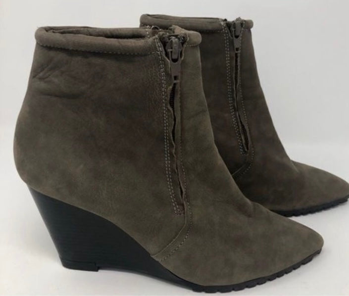 H by HALSTON Suede Wedge Booties *Size 8.5