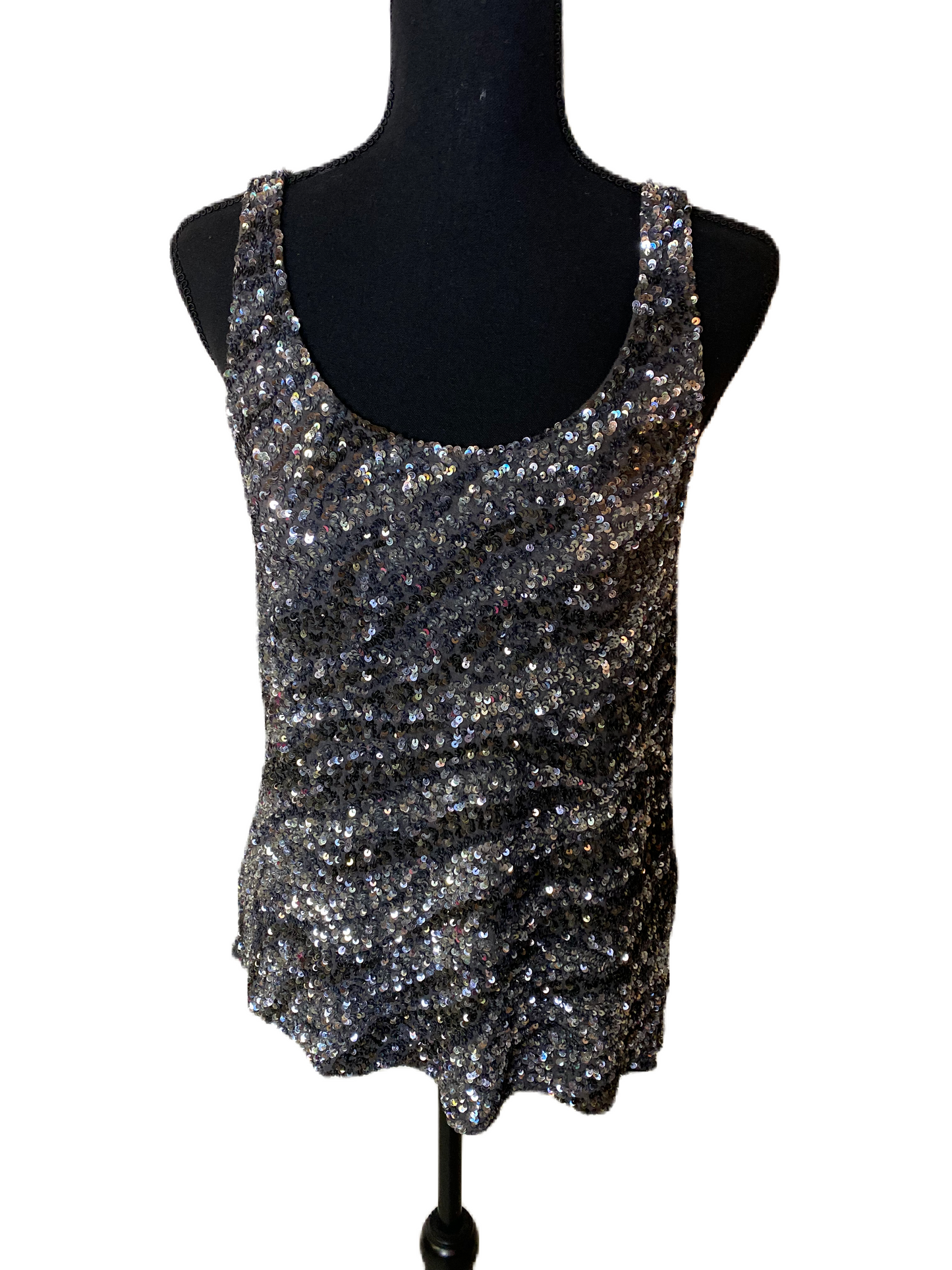 HAUTE HIPPIE Pewter Sequin Tank *Size M