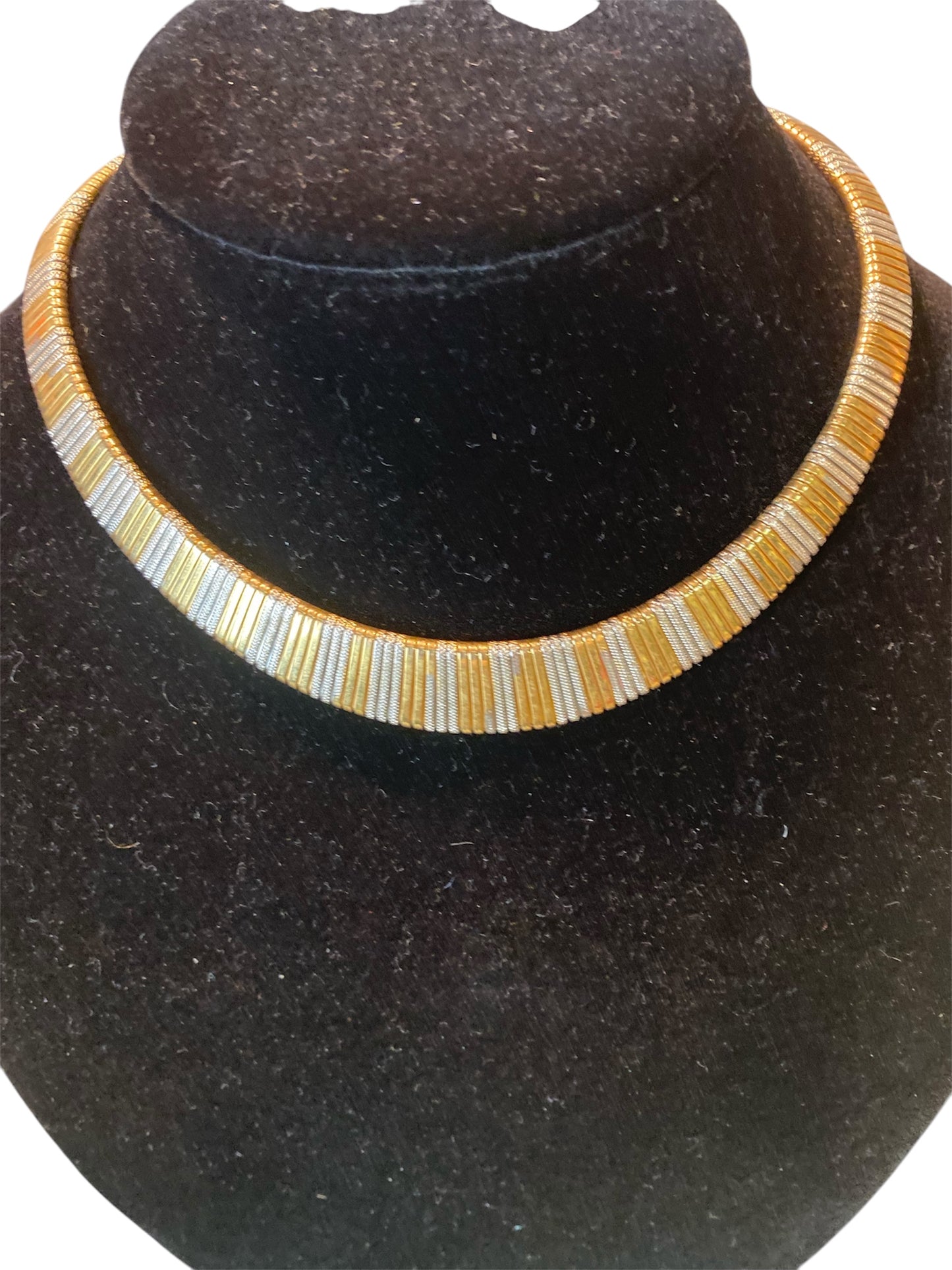 LUXIE Colorblock Chocker, Silver and Gold