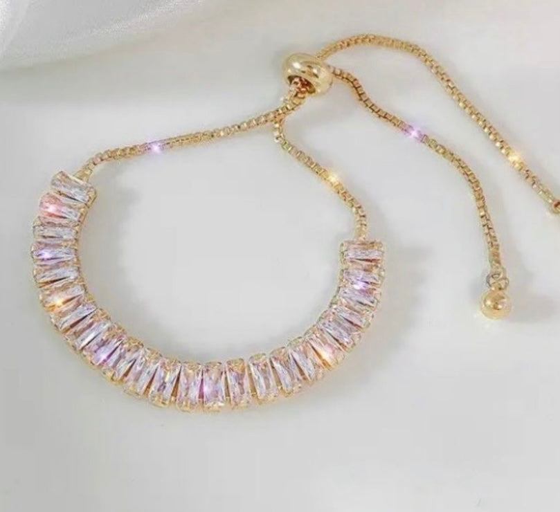 Pink Crystal Slide Bracelet