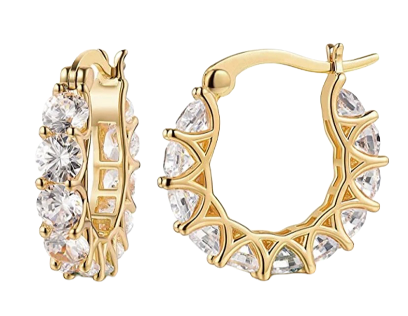 A. LUXIE BOUTIQUE Cz Gold Hoop Earrings