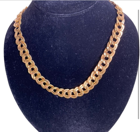 Heavy Gold Loop Chain Chocker Necklace