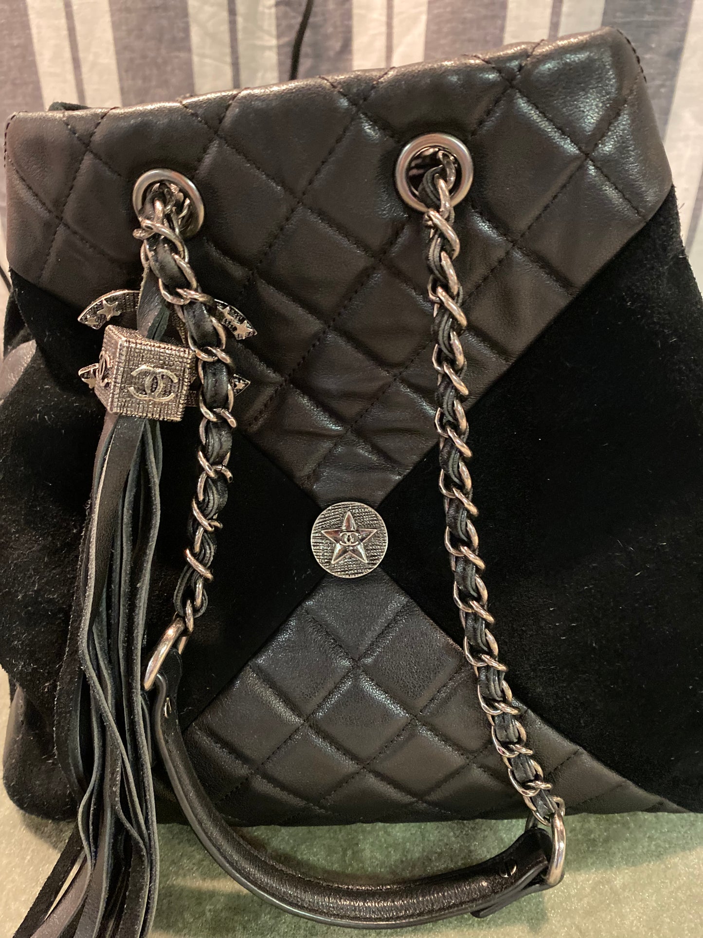 C Designer Inspired Suede Bucket Bag