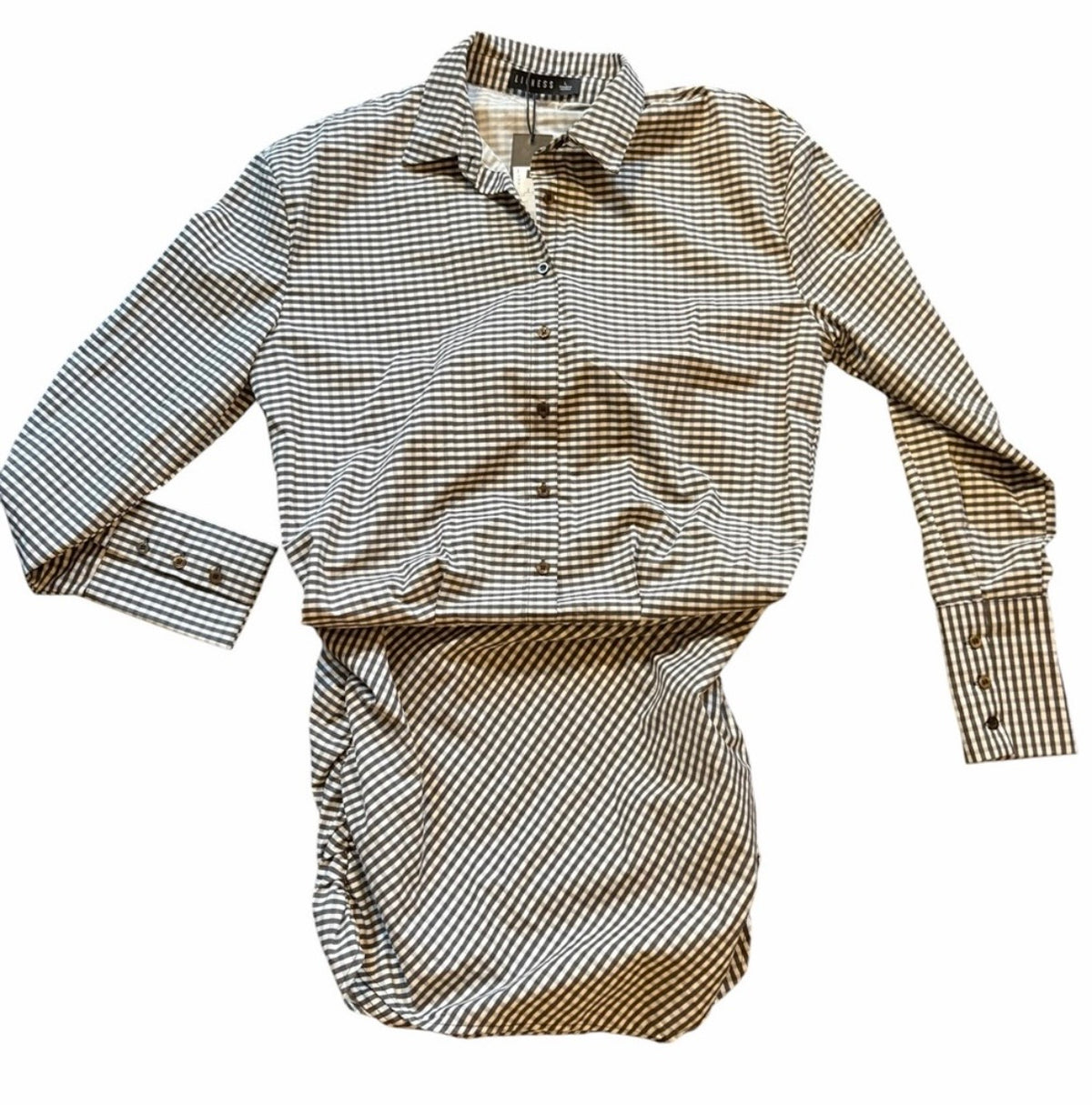 LIONESS Mini Checked Slouch Dress Size L
