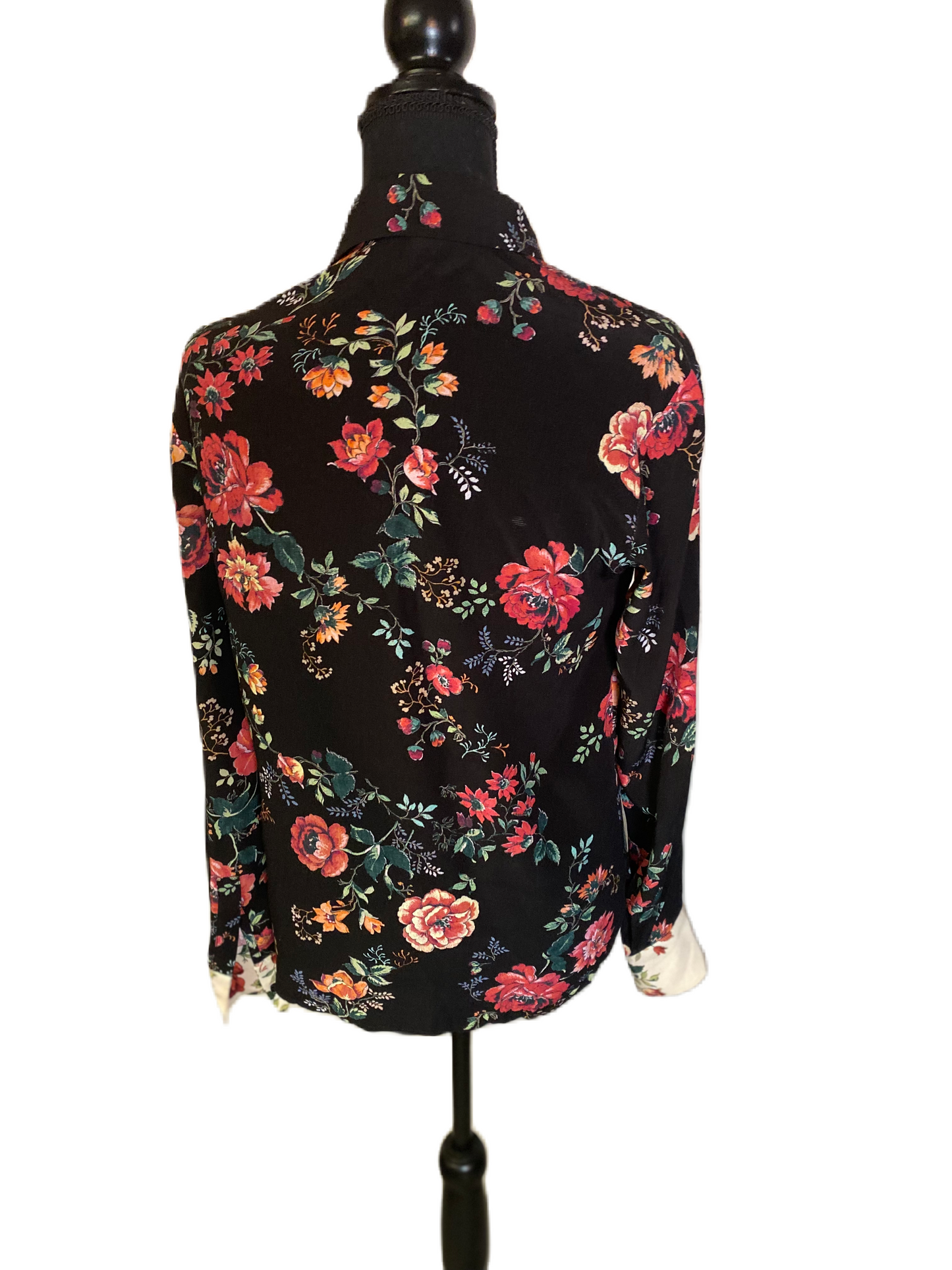 MAJE Cillar Black Two Tone Floral Blouse *Size S