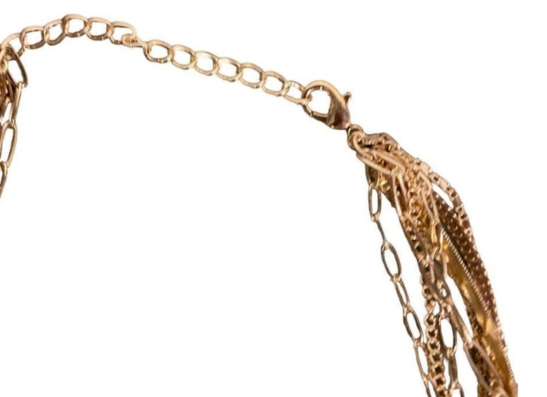 LUXIE Multi Chain Gold Chocker Necklace