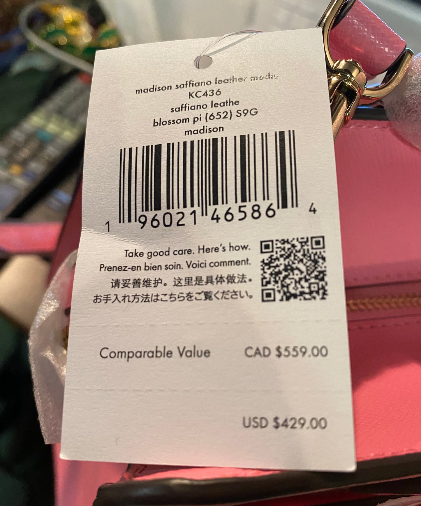 KATE SPADE Madison Saffiano Leather Bag in Blossom