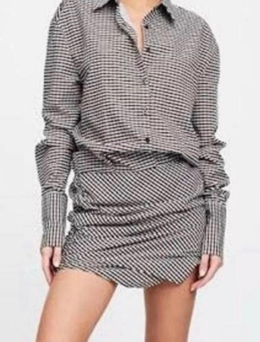 LIONESS Mini Checked Slouch Dress Size L
