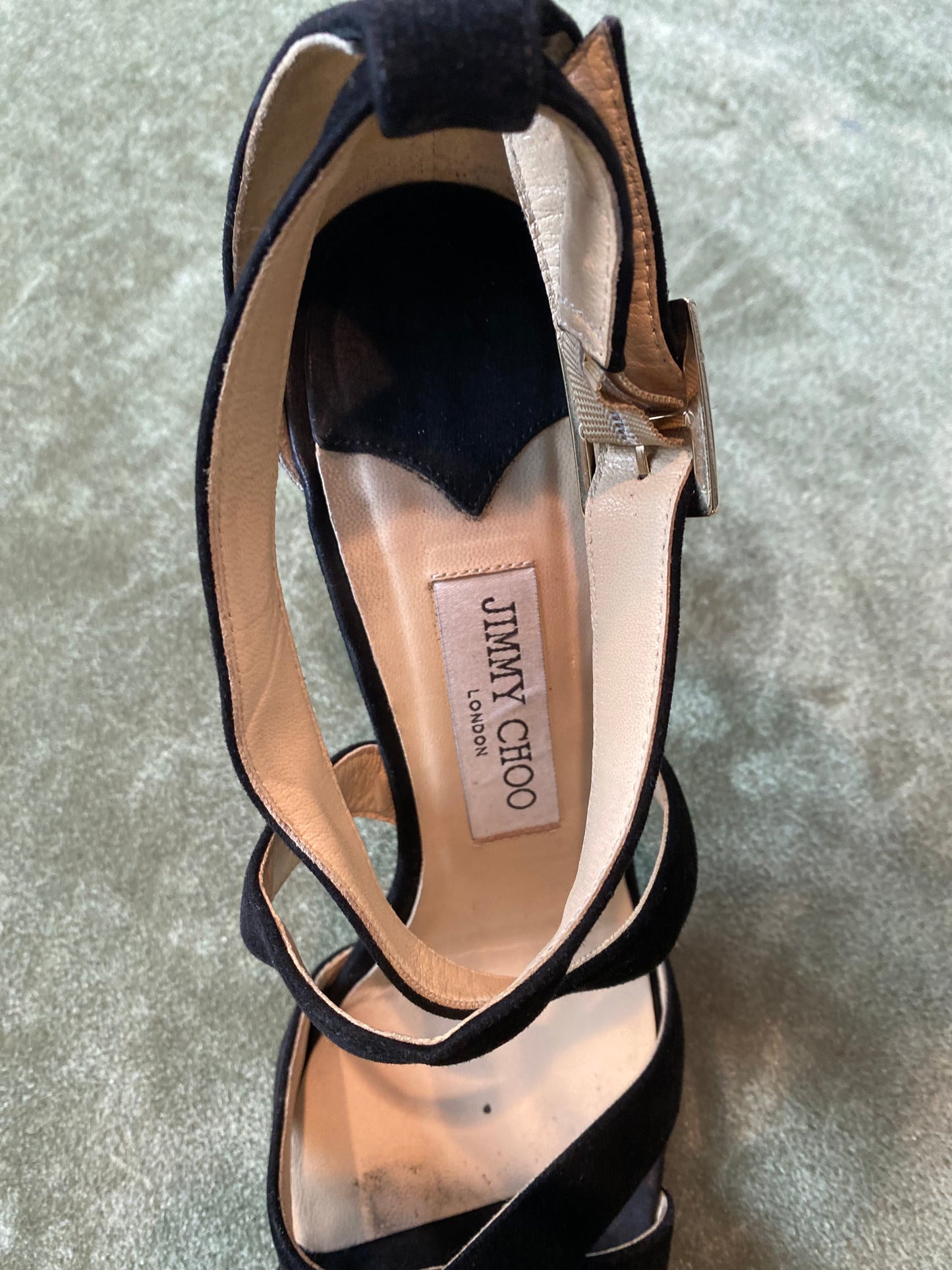 JIMMY CHOO Suede Ankle Strap Heels *Size 39.5/9.5