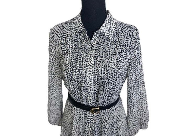 NANETTE LEPORE The Sheer Print Shirt Dress *Size 10