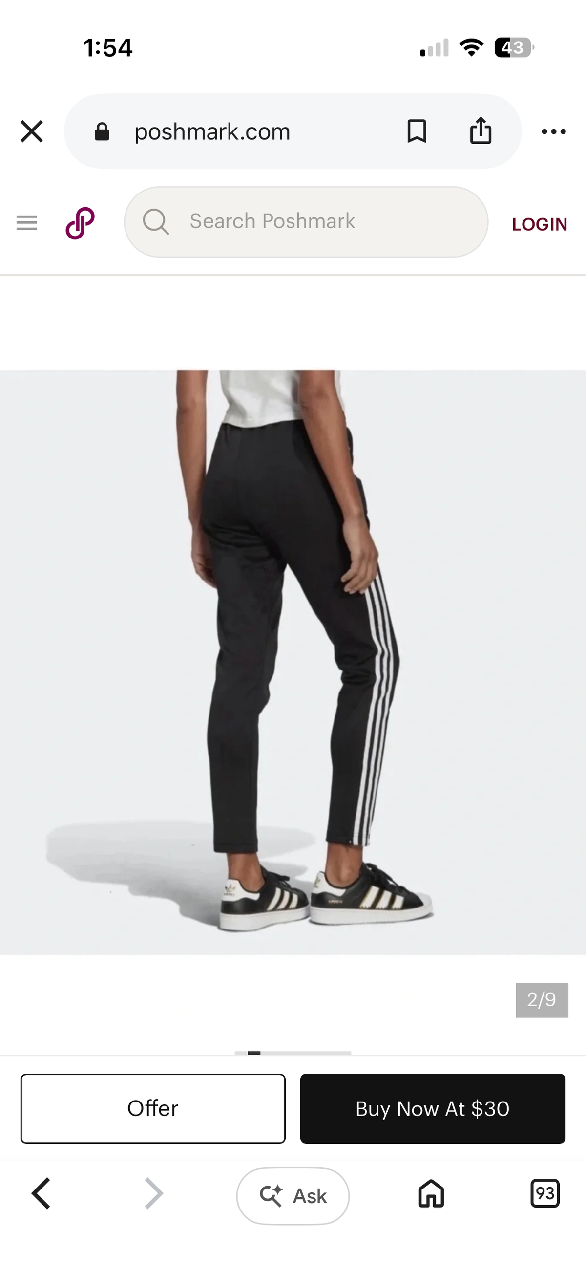ADIDAS Zip Ankle Tailor Fit Pants Size S