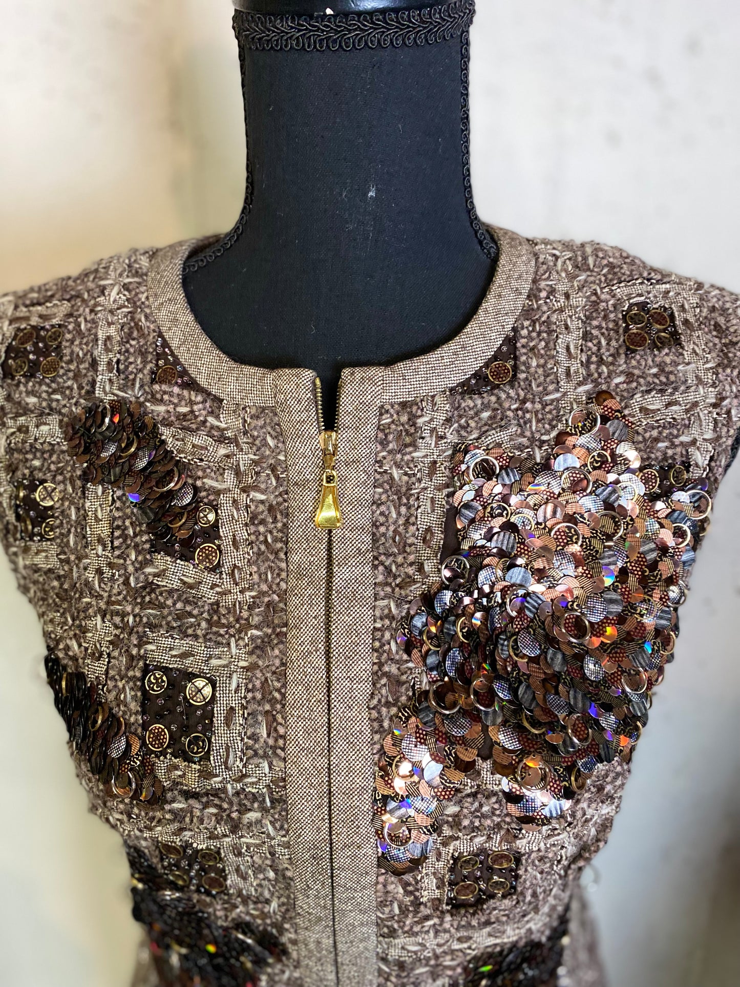 ESCADA Tweed Sequin Dress *Size 34