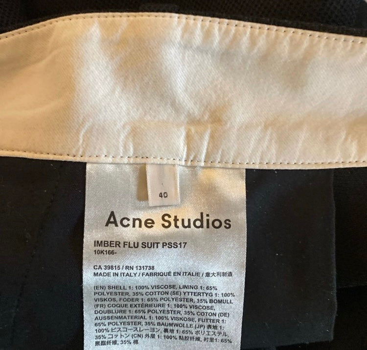 ACNE STUDIOS Pintuck Crop Pants *Size EU 40