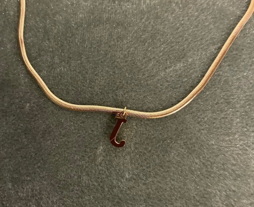 Initial J Gold Chocker Necklace