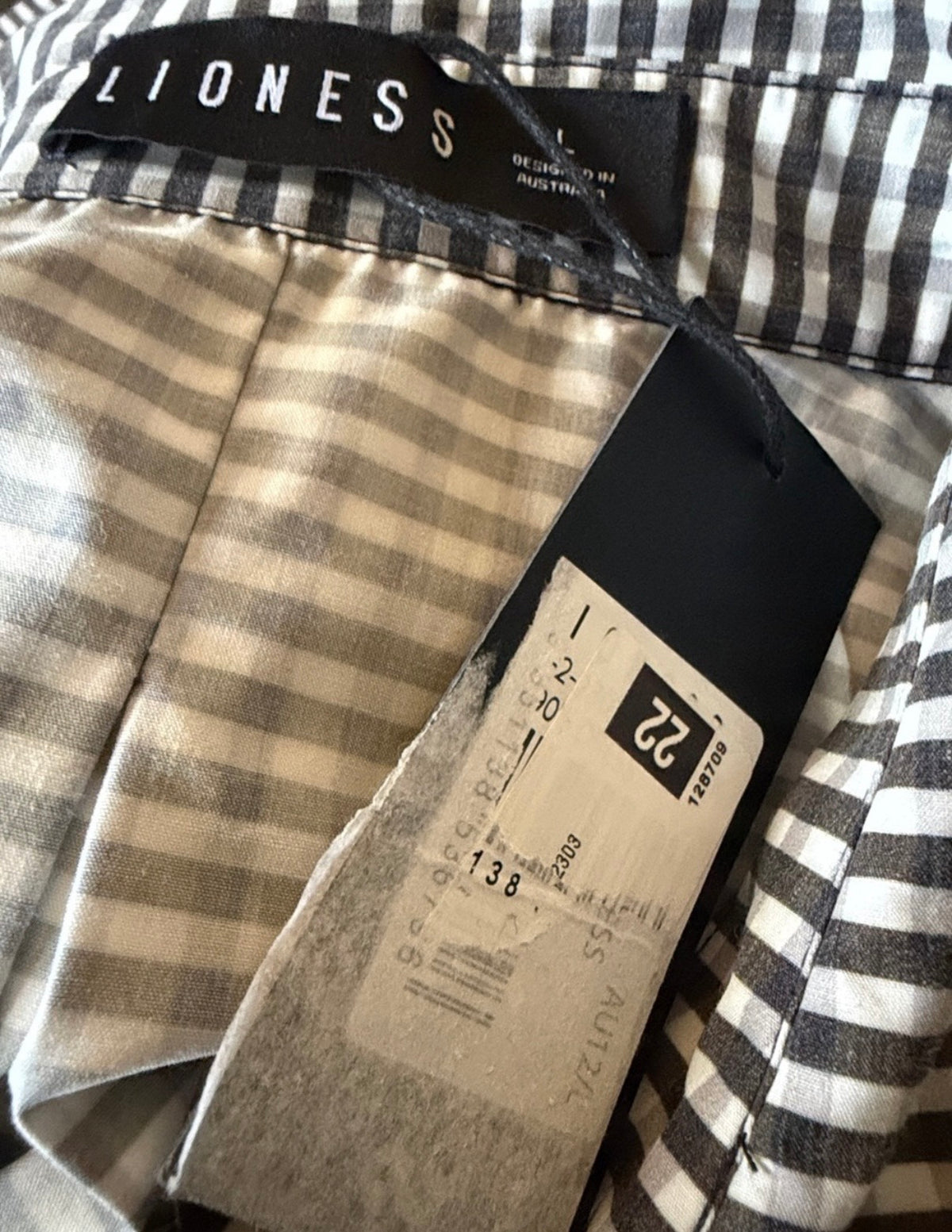 LIONESS Mini Checked Slouch Dress Size L