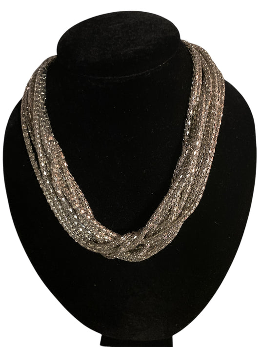 NEIMAN MARCUS Silver Anchor Link Multi Chain Necklace