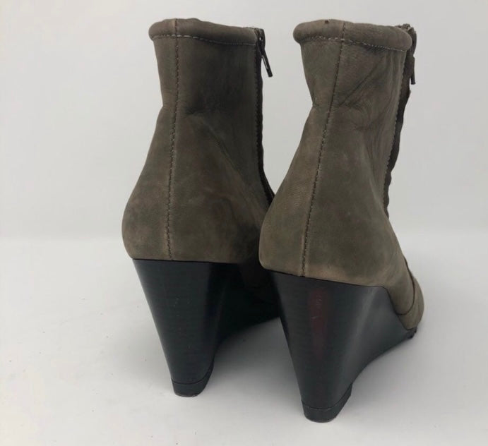 H by HALSTON Suede Wedge Booties *Size 8.5