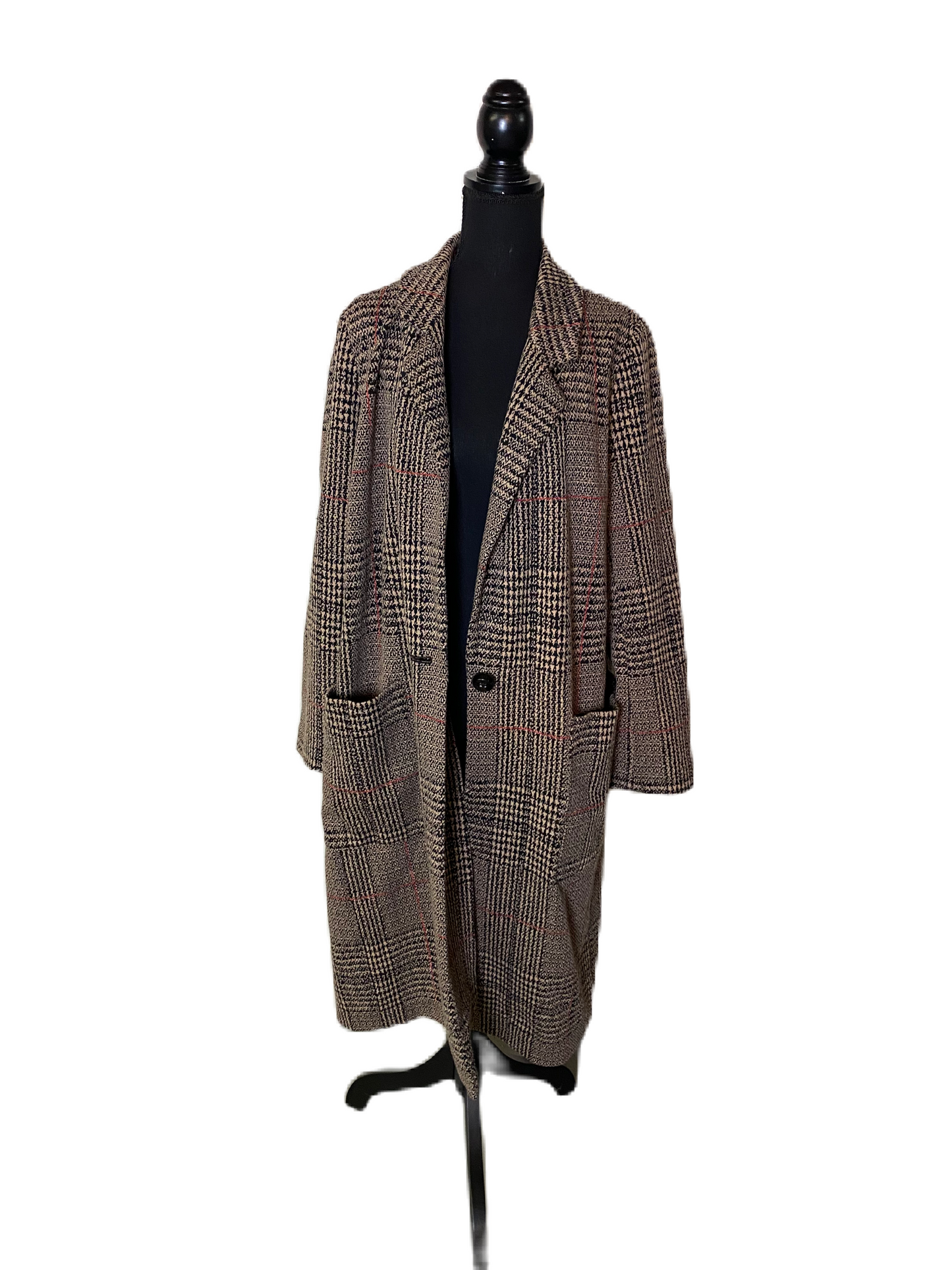 EXPRESS Stretch Tweed Full Length Coat *Size XL