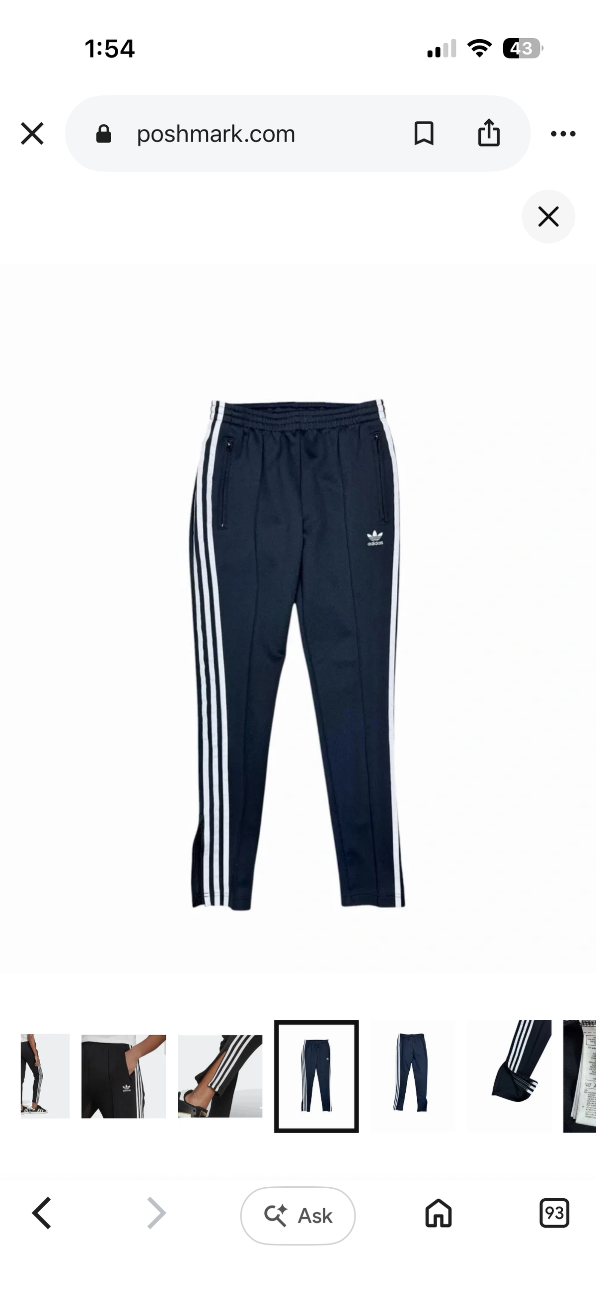 ADIDAS Zip Ankle Tailor Fit Pants Size S