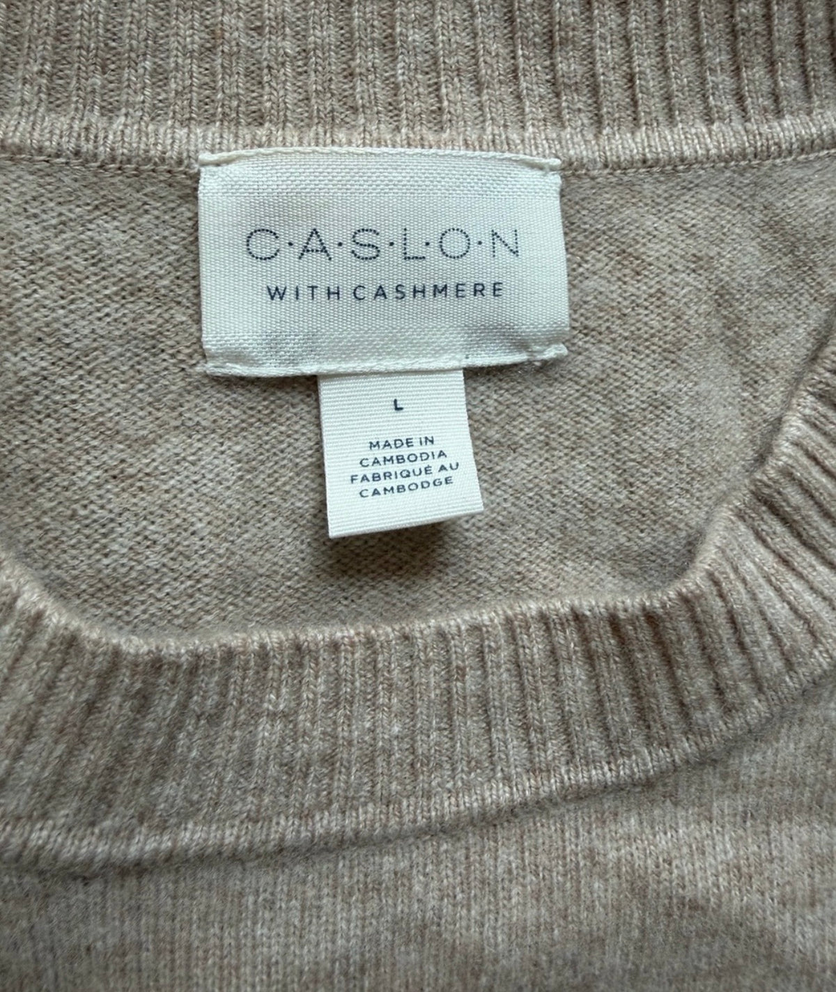 CASLON Cashmere Blend Short Sleeve Sweater Size L