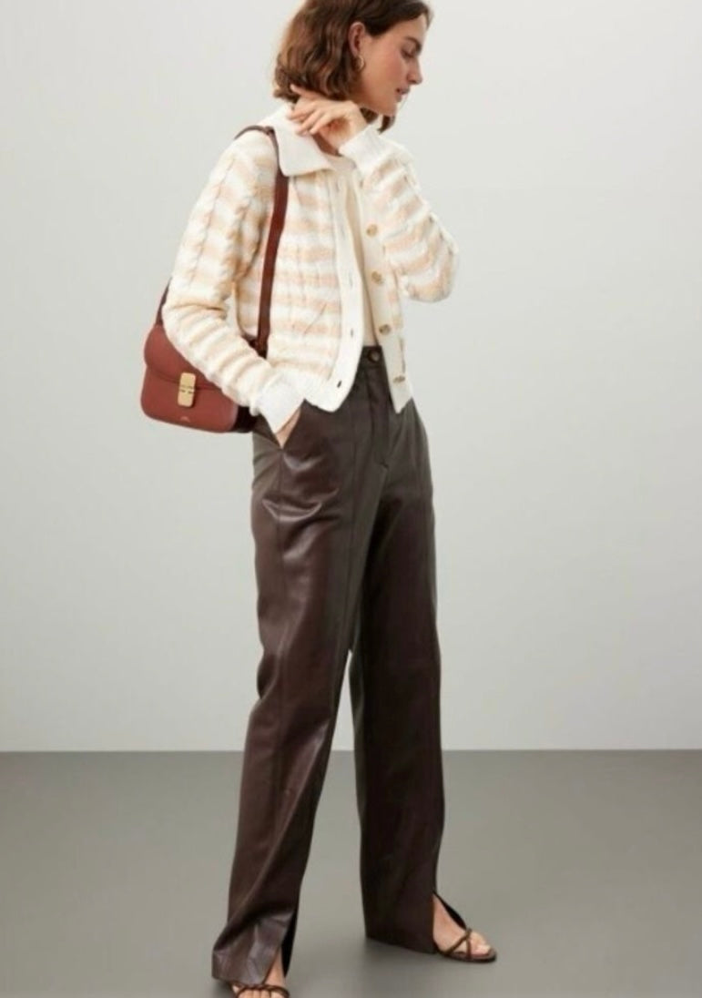 DEREK LAM Chunky Knit Cropped Cardigan Size M
