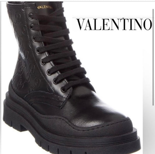 VALENTINO The Logo Ivana Combat Boots *Size 8