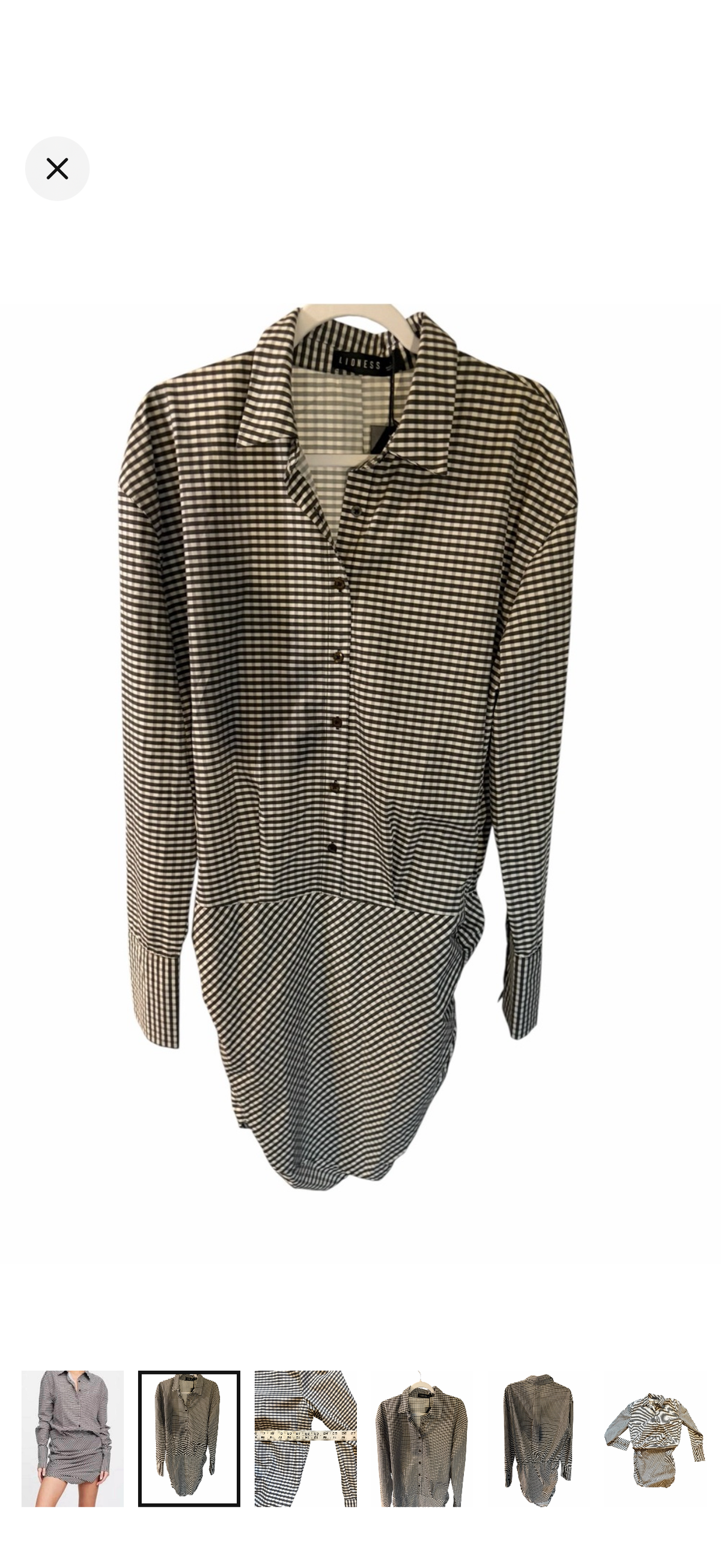LIONESS Mini Checked Slouch Dress Size L