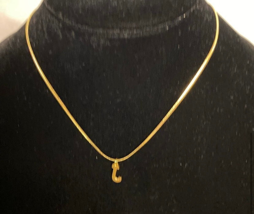 Initial J Gold Chocker Necklace