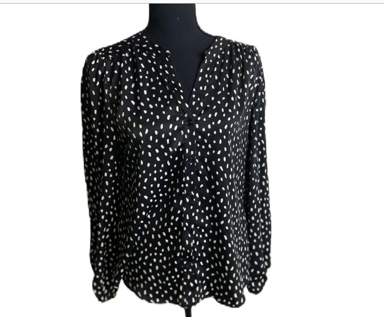 DREW Black Dot Blouse *Size S